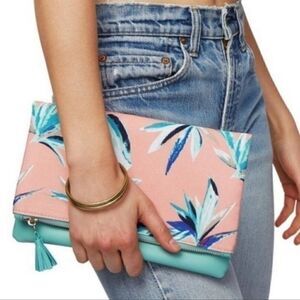 Rachel Pally Vegan Leather Tropical Print Clutch